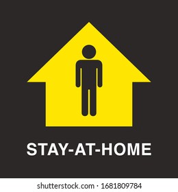 Diseño de afiches Stay-At-Home. Banner vectorial de cuarentena automática COVID-19.	