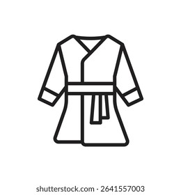 Staycation Bathrobe Outline Icon Vector Illustration