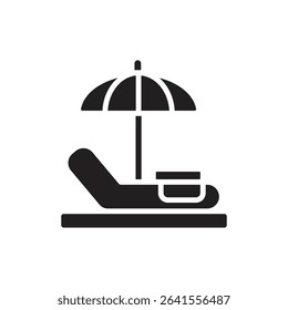 Staycation Beach Chair Filled Icon Vector Illustration