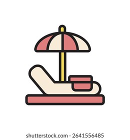 Staycation Beach Chair Icon Vector Illustration