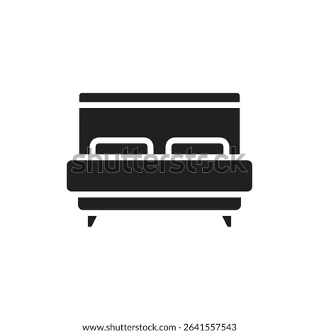 Staycation Bed Filled Icon Vector Illustration