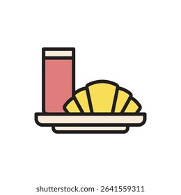 Staycation Breakfast Icon Vector Illustration