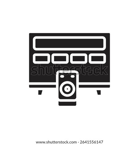 Staycation Cable Tv Filled Icon Vector Illustration
