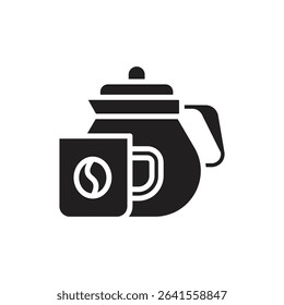 Staycation Coffee Pot Filled Icon Vector Illustration