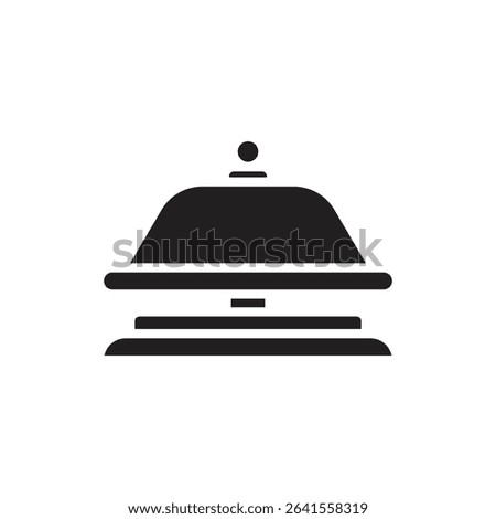 Staycation Desk Bell Filled Icon Vector Illustration