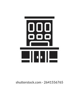 Staycation Hotel Filled Icon Vector Illustration