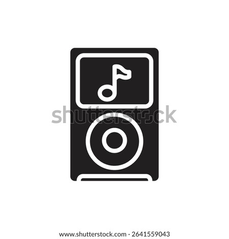 Staycation Music Player Filled Icon Vector Illustration