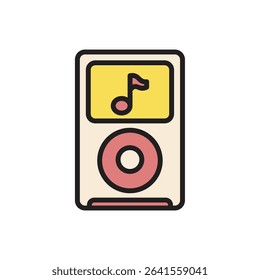 Staycation Music Player Icon Vector Illustration