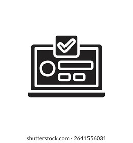 Staycation Online Booking Filled Icon Vector Illustration