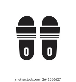 Staycation Slippers Filled Icon Vector Illustration