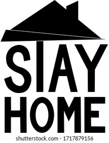Stayhome black and white vector