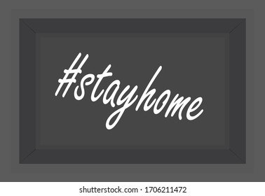 Stayhome hashtag logo. Stay at home and quarantine lockdown vector icon. 2019-nCov. Covid-19 Coronavirus. 