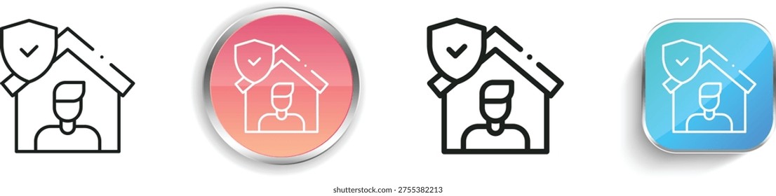 stayhome icon. Thin Linear, Regular and Button Style Design Isolated On White Background
