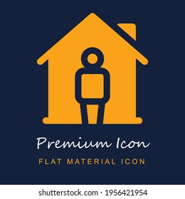 Stayhome premium material ui ux isolated vector icon in navy blue and orange colors