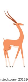 Staying Antelope Animal Vector Illustration