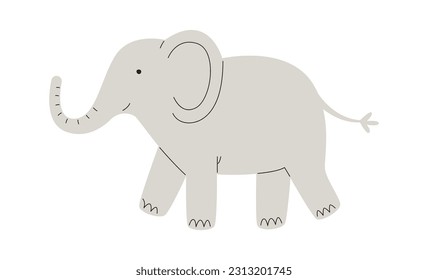 Staying Elephant Animal Vector Illustration