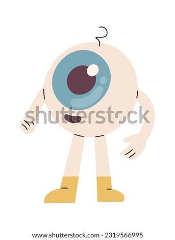 Staying Eyeball Character Vector Illustration