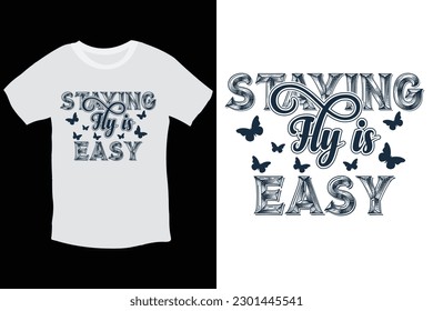 Der Stopp Fly ist leicht inspirierendes Typografie-T-Shirt