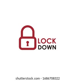 staying home saving home or lock down logo design vector