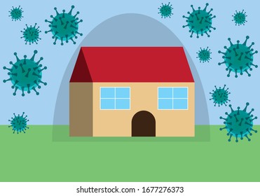staying at home with self quarantine to protect coronavirus spread