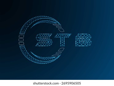 Diseño de Vector de logotipo de letra de polietileno STB bajo. Diseño de logotipo de poliéster inferior STB. Logotipo de poliéster bajo.
