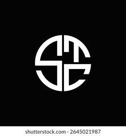 STC logo STC icon STC monogram STC letter minimalist Circle flat Unique modern abstract logo design.
