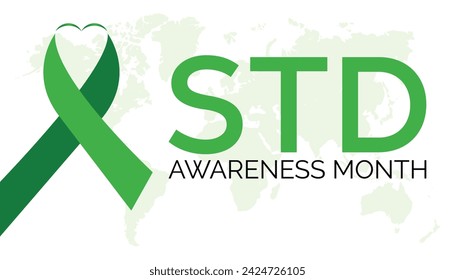 STD Awareness Month observed every year in April. Holiday, poster, card and background vector illustration design.