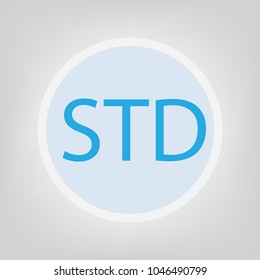 STD (Sexually Transmitted Diseases) acronym- vector illustration