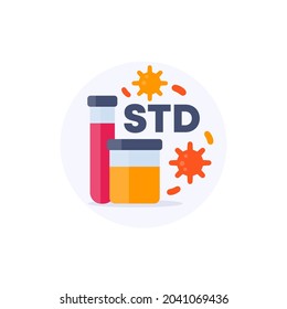 STD Testing And Diagnosis Vector Icon