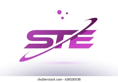 ste s t e  alphabet letter logo combination purple pink creative text dots company vector icon design template