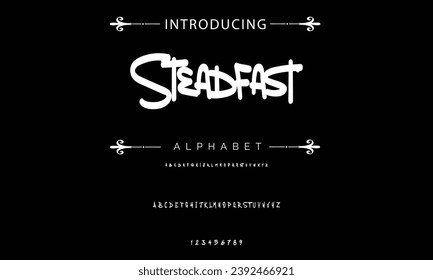 Steadfast Graffiti font text effect, spray and street text style