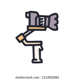 steadicam for dslr color vector doodle simple icon