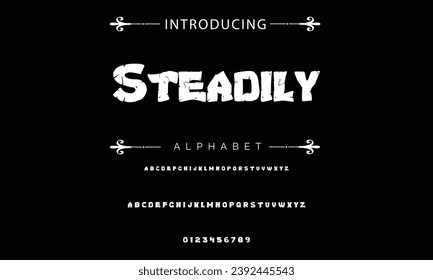 Steadily font modern bouncy typeset, lively friendly alphabet. Playful cheerful letters in Los Muertos Mexican style for menus, labels, signage, ads, crafts and comic book. Vector typographic design