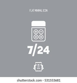 Steady 7/24 assistance calculations - Vector web icon