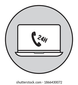 Steady available services icon. 24h support icon. Vector concept illustration for design. 