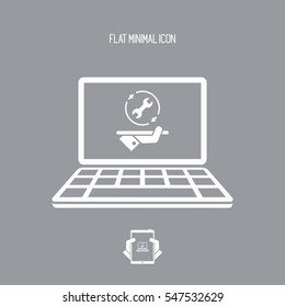 Steady computer assistance services - Vector flat icon