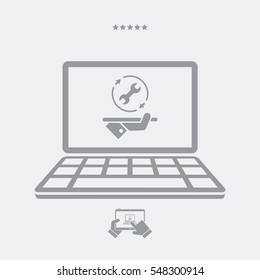 Steady computer assistance services - Vector flat icon