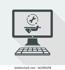 Steady computer assistance services - Vector flat icon