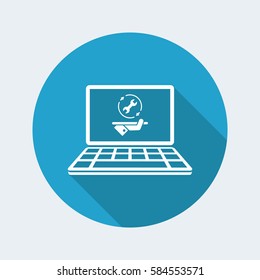 Steady computer assistance services - Vector flat icon