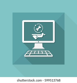 Steady computer assistance services - Vector flat icon