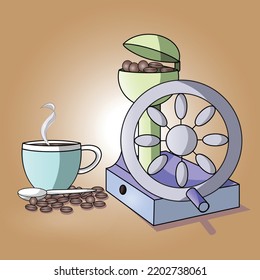 a steady cup of coffee with a manual machine process