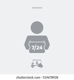 Steady delivery service 24/7 - Vector web icon