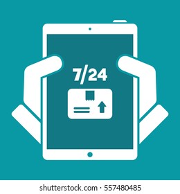 Steady delivery service 24/7 - Vector web icon