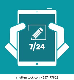 Steady design project services 7/24 - Vector web icon