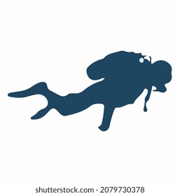 steady diving silhouette vector art