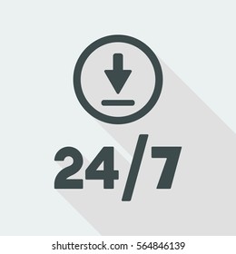 Steady download service 24/7 - Vector web icon