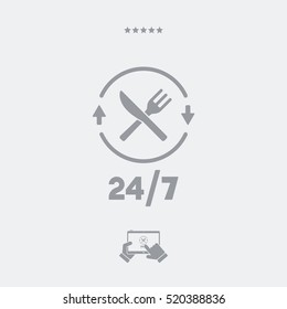 Steady food services 24/7 - Vector web icon