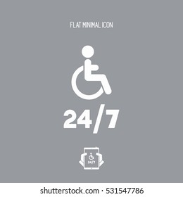 Steady handicapped assistance service - Vector web icon