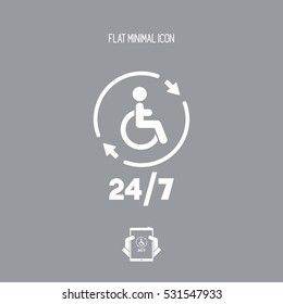 Steady handicapped assistance service - Vector web icon