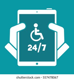 Steady handicapped assistance service - Vector web icon